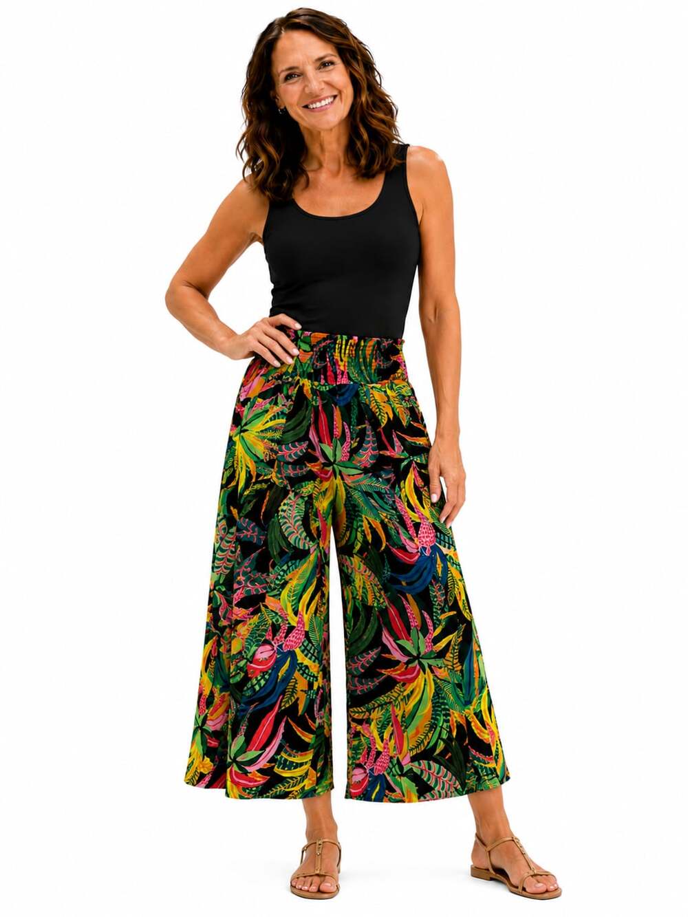 Live 4 Truth Tropical Print Wide-Leg Palazzo Pants